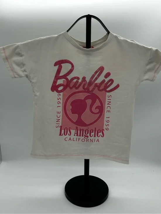Barbie Pink and White Los Angeles Graphic Tee for Kids Size 7/8