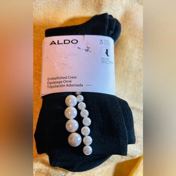 Aldo Elegant Black Crew Socks