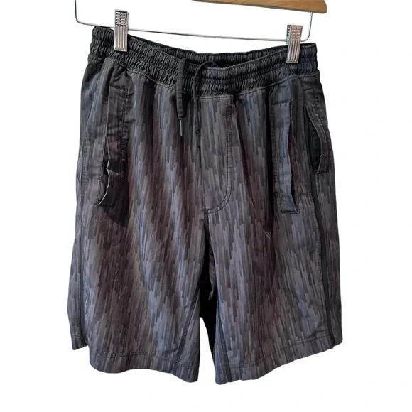 Lululemon Pace Breaker Shorts‎ Mens Size S Lined Geometric Gray Gym