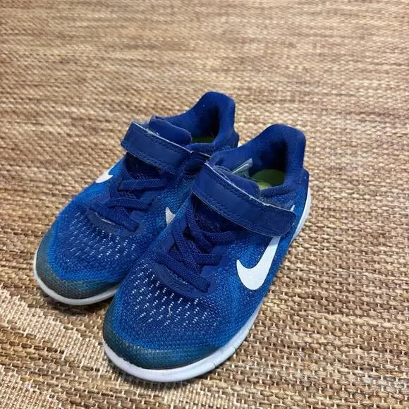 Nike Free RN 2018 Kids 10.5C Blue Running Shoes Sneakers 904259-400