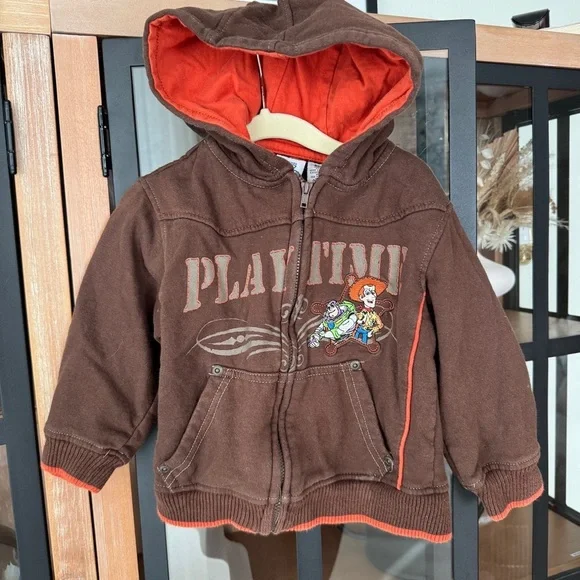 Vintage Disney y2k hoodie sweatshirt Toy Story toddler zipup embroidered woody