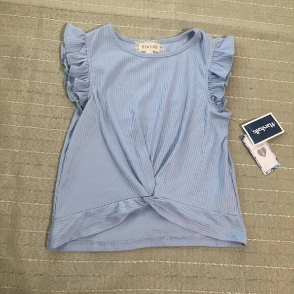 NWT Btween Girls Front Twist Blue Sleeveless Top Size 8 Great Condition