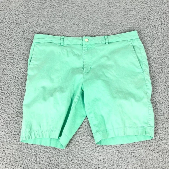 B. Draddy Shorts Mens 38 Green Chino Flat Front Golf Cotton Stretch