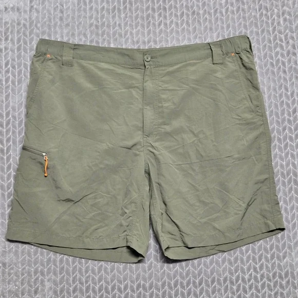Orvis Trout Bum Mens XXL 42-44 Olive Green Nylon Fishing Hiking Cargo Shorts