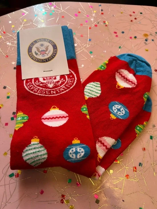 🎄U.S. House of Representatives Branded Dress Socks Christmas Theme Made in U.S.A