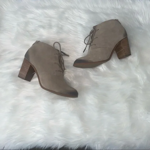 Toms Desert Taupe‎ Lunata Burnished Suede Booties