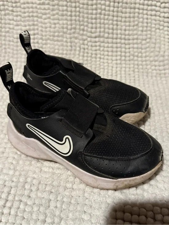 Nike Kids Black Slip-On Sneakers with White Swoosh