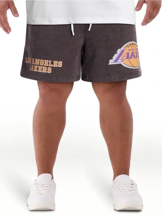 NBA Big Men's Graphic Fleece Shorts, Los Angeles Lakers Size 3XL Lakers Logo