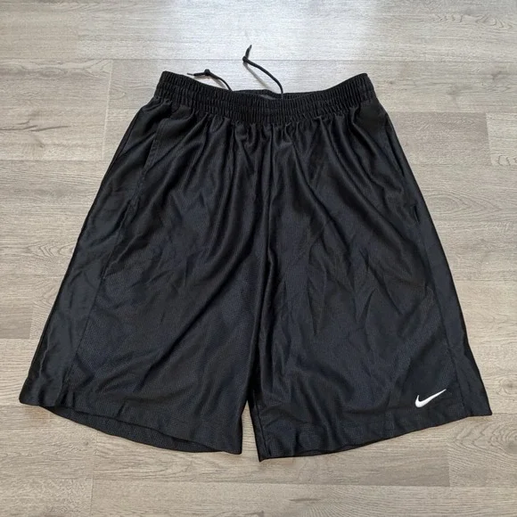 Nike Shorts Mens Extra Large Black Shimmer Shiny Basketball Hip Hop Y2K Sport