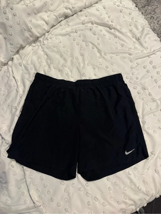 Nike Black Men's Athletic Shorts with White Swoosh