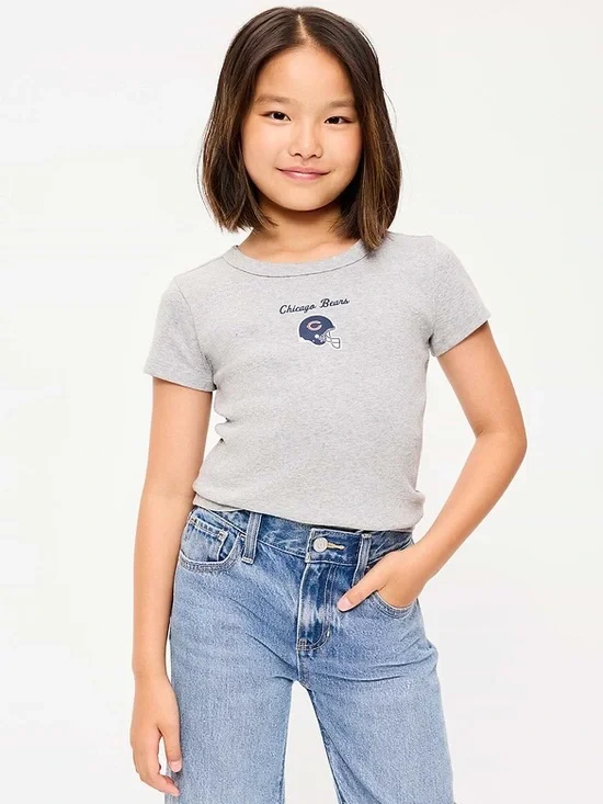 Girls' Gray Graphic Tee - NFL Kids Shirt