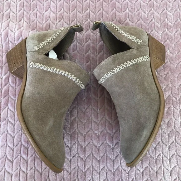 Sole Society Boho Western Ankle Booties Suede Leather 6.5