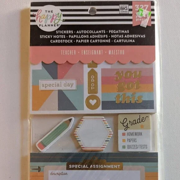 NWT Teacher Back to School 327pcs Happy Planner Sticker Multi Pack Stickers NEW