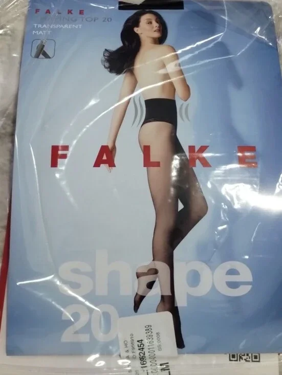 FALKE Shaping Top 20 Control Top Tight Sz S Pantyhose Stocking Transparent Matt