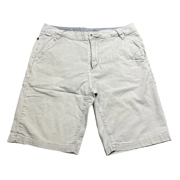 Horny Toad Casual Shorts Men's 34 Gray Ripstop Organic Cotton Stretch Blend‎