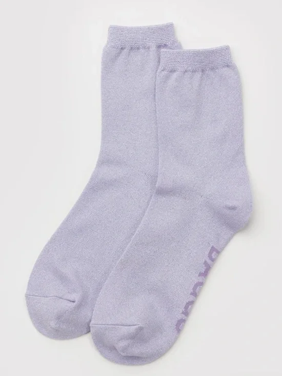 BAGGU Crew Socks In Lilac Metallic