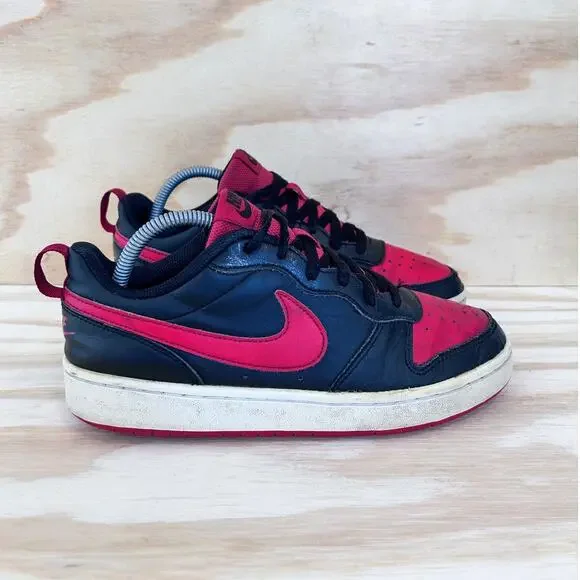 Nike - Court Borough Low 2 -Sneakers -Black/Red -Kids Big Unisex -7Y- BQ5448-007