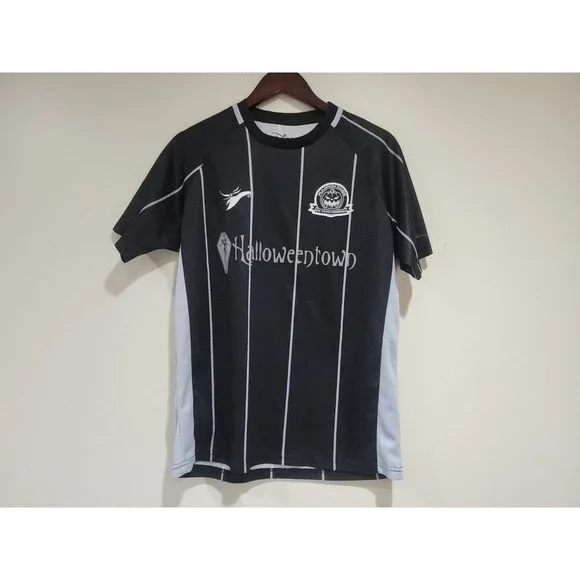 Disney Jersey Mens Medium Black Blue Halloweentown Pumpkin King 25th Anniversary