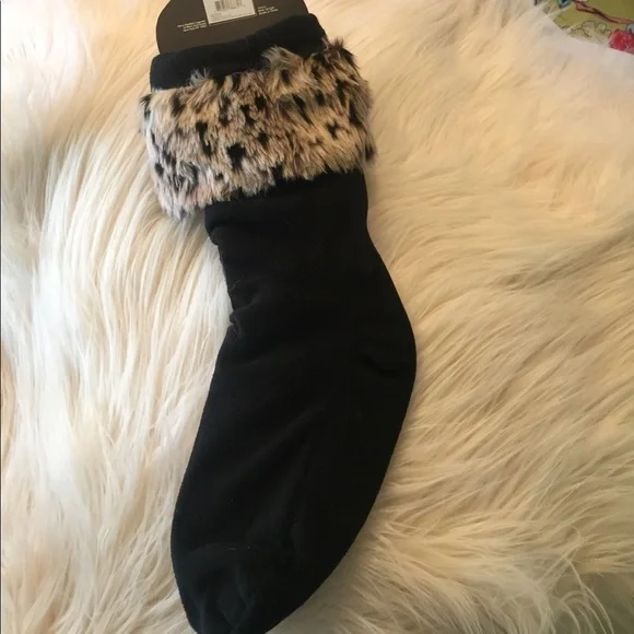 NWT STEVE MADDEN‎ LEOPARD BLK BOOT LINER