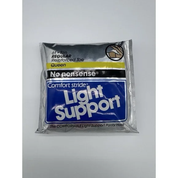 Vintage No Nonsense Light Support Pantyhose Queen 61 Tan NOS‎