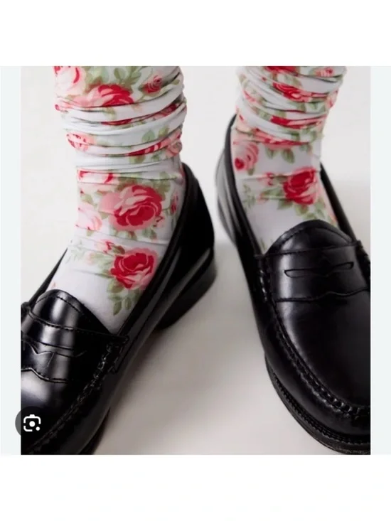 High Heel Jungle Free People Pink Floral Fields Knee High Socks NWT!