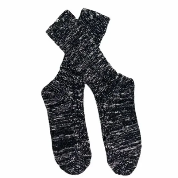 Victorias Secret PINK Crew Socks One Size Metallic Gray thick socks