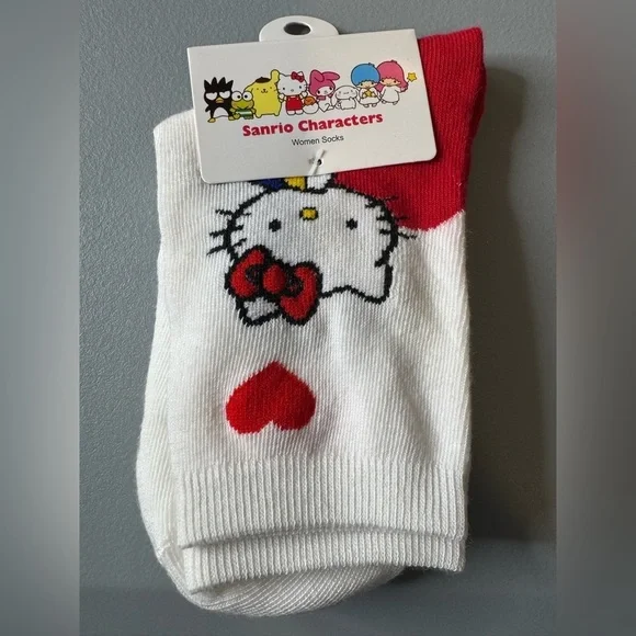 Sanrio Hello Kitty Red and White love Socks