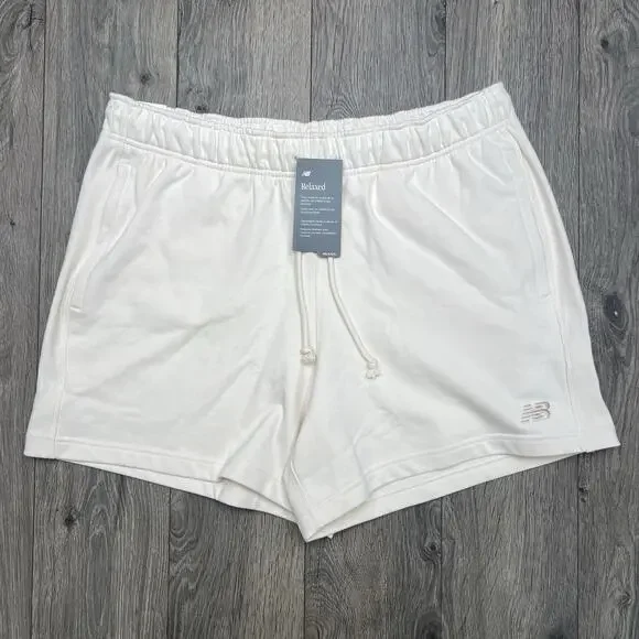 New Balance Shorts Size Large Mens Permafrost Yellow Tan French Terry 5