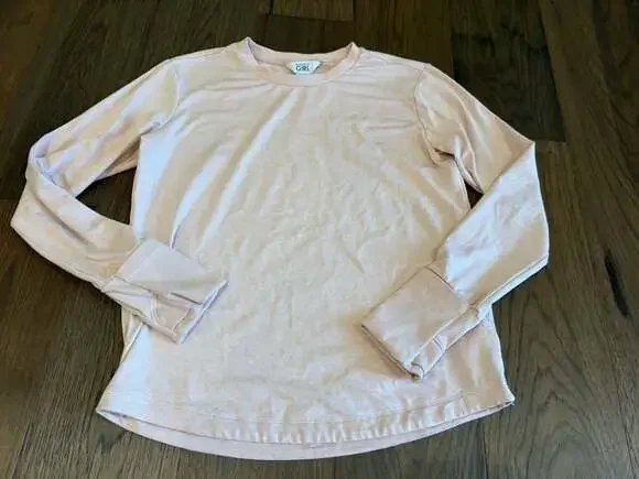 Athleta Girl Uptempo Top Size L/12 Pink Long Sleeve Tee