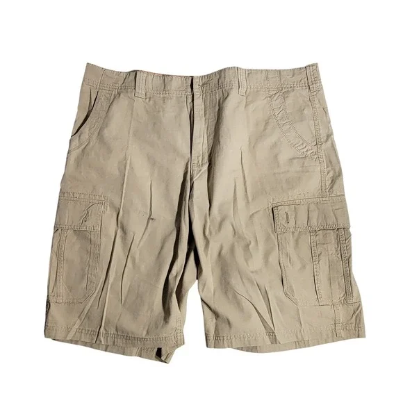 Urban Pipeline Mens Khaki Cargo Shorts Size 40 Tan Ripstop Cotton Utility Casual