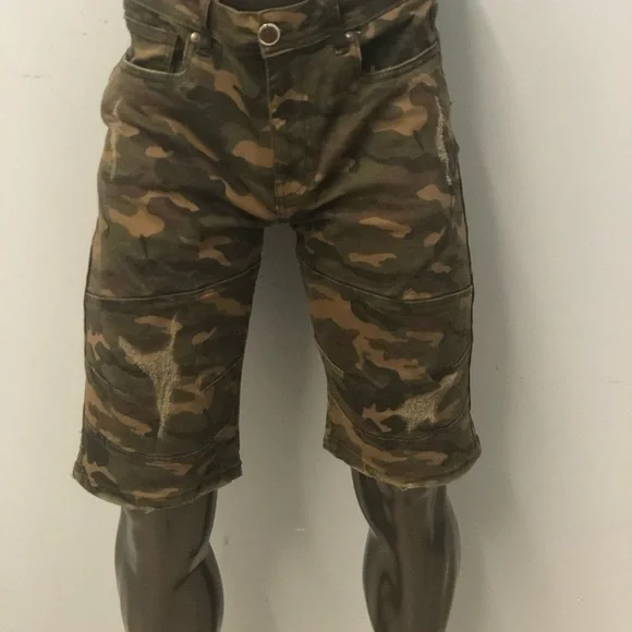 Arketype shorts denim camo straight fit olive