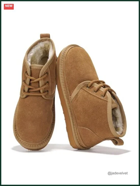Genuine Leather Ankle Boots Women Memory Foam Non-Slip Fur Lined