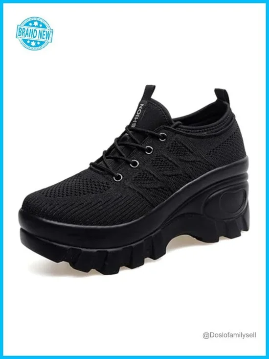 Women's Chunky Platform Orthopedic Walking Shoes Knitted Mesh Arch Support
