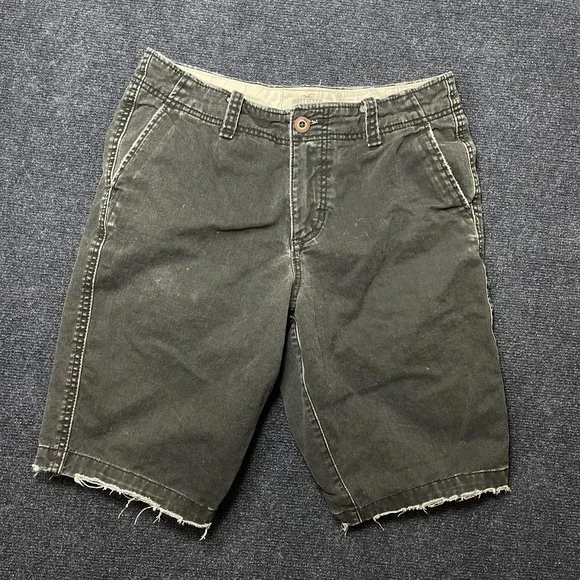 Hollister Chino Shorts Mens‎ 30 Gray Cutoff Raw Hem Distressed Casual Summer