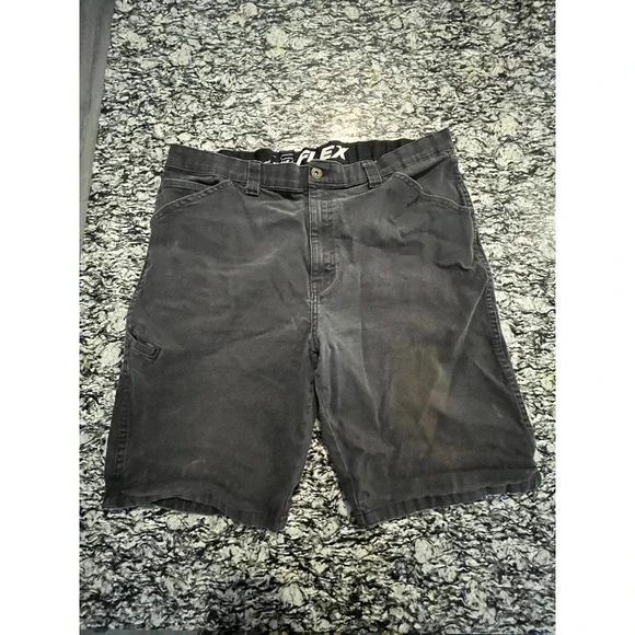 Real Dickies Flex Carpenter Shorts Men 38 Black Canvas Utility Workwear ER942RBK
