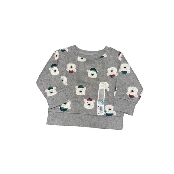 Falls Creek Kids fleece crew long sleeve sweater boys bears 12 months