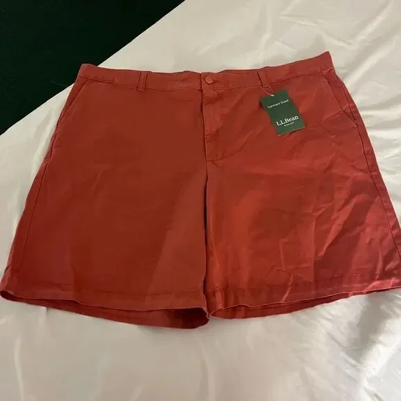 L. L. Bean Salmon Garment Dyed Chino Shorts sz 44 NWT