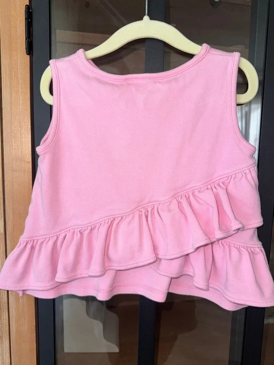 TBBC love you back top palm beach pink ruffle toddler girl pima tank