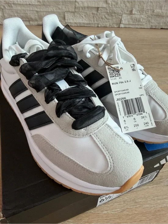 adidas Run 70s 2.0 J White, Black & Gum Casual Sneakers