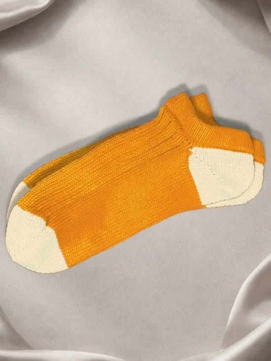 100% Pima Cotton Apricot Two-Tone Ankle Sock | Handmade in the USA