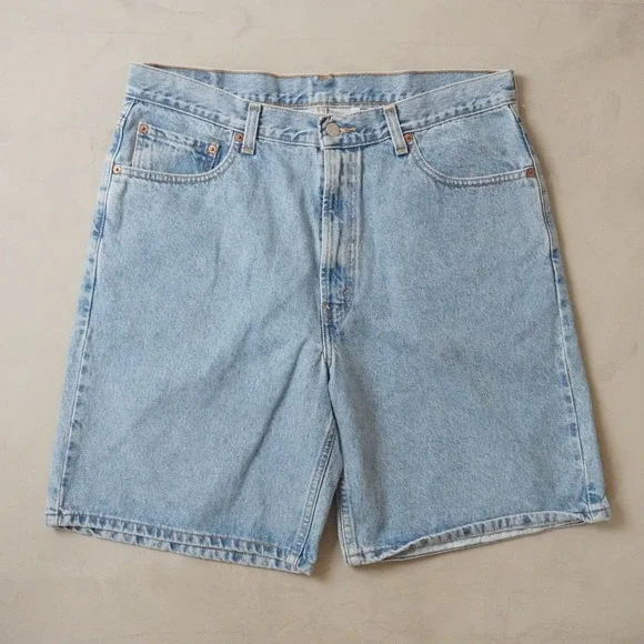 Vintage Levis 550 Relaxed Fit Shorts W36 Mens Light Wash Denim Stonewash 90s