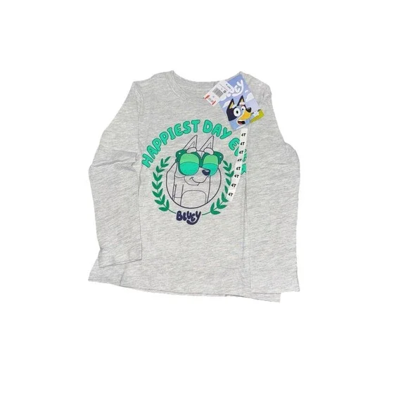 Bluey Boys Long Sleeve Shirt Happiest Day Ever Size 4T