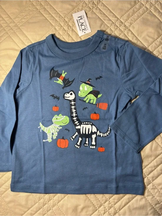 Children's Place 2T Halloween Dinos Graphic Tee