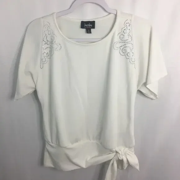 by & by Girl's Rhinestone Embellished Blouse Top Size XL