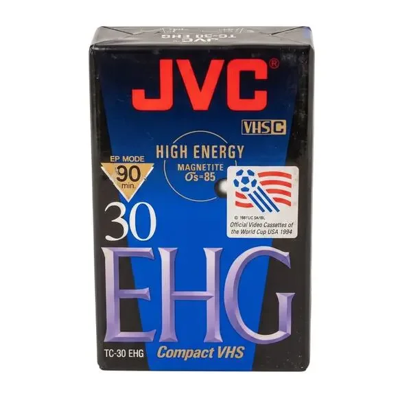 JVC EHG TC-30 VHS-C Blank Camcorder Video Tape Retro Vintage 90s 1994 World Cup‎