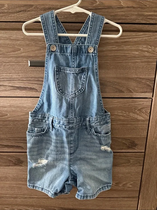 The Children's Place Light Blue Denim Short Overalls