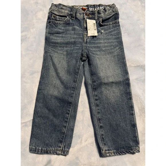 Childrens Place Straight Leg Jeans Carbon Wash Denim Blue 2T 2075866