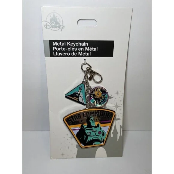 Disney Parks Buzz Lightyear Star Command Metal Keychain Collectible