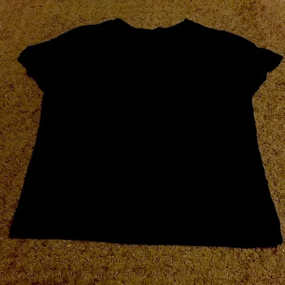 Faded Glory Halloween? girls size 7-8 solid black short sleeve tshirt EUC
