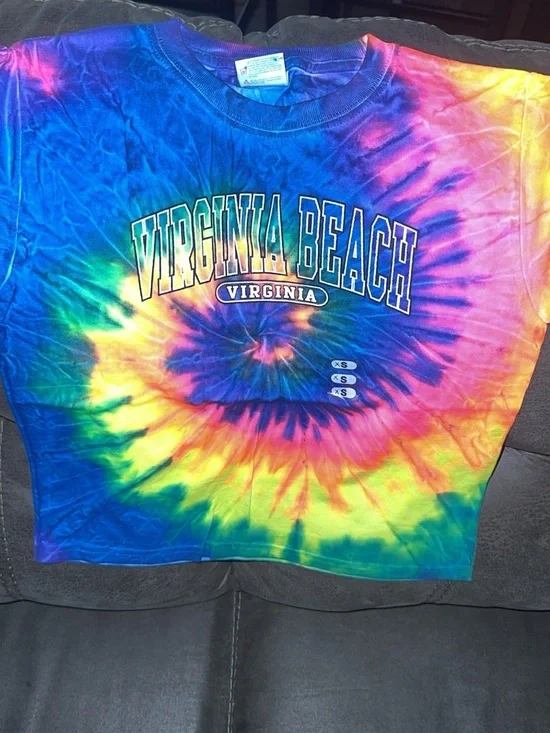 Virginia Beach Tie-Dye Kids Short Sleeve T-Shirt - Multicolor